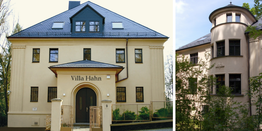 Villa Hahn | The villa, with its sophisticated symmetrical facade design, unites the more objective architectural style with traditional elements of neoclassicism.